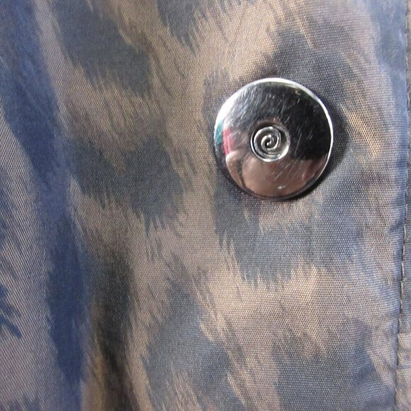 Portrait Women Reversible Jacket 1X Leopard Print Brown Metallic Hooded Vtg 652 - Picture 5 of 12
